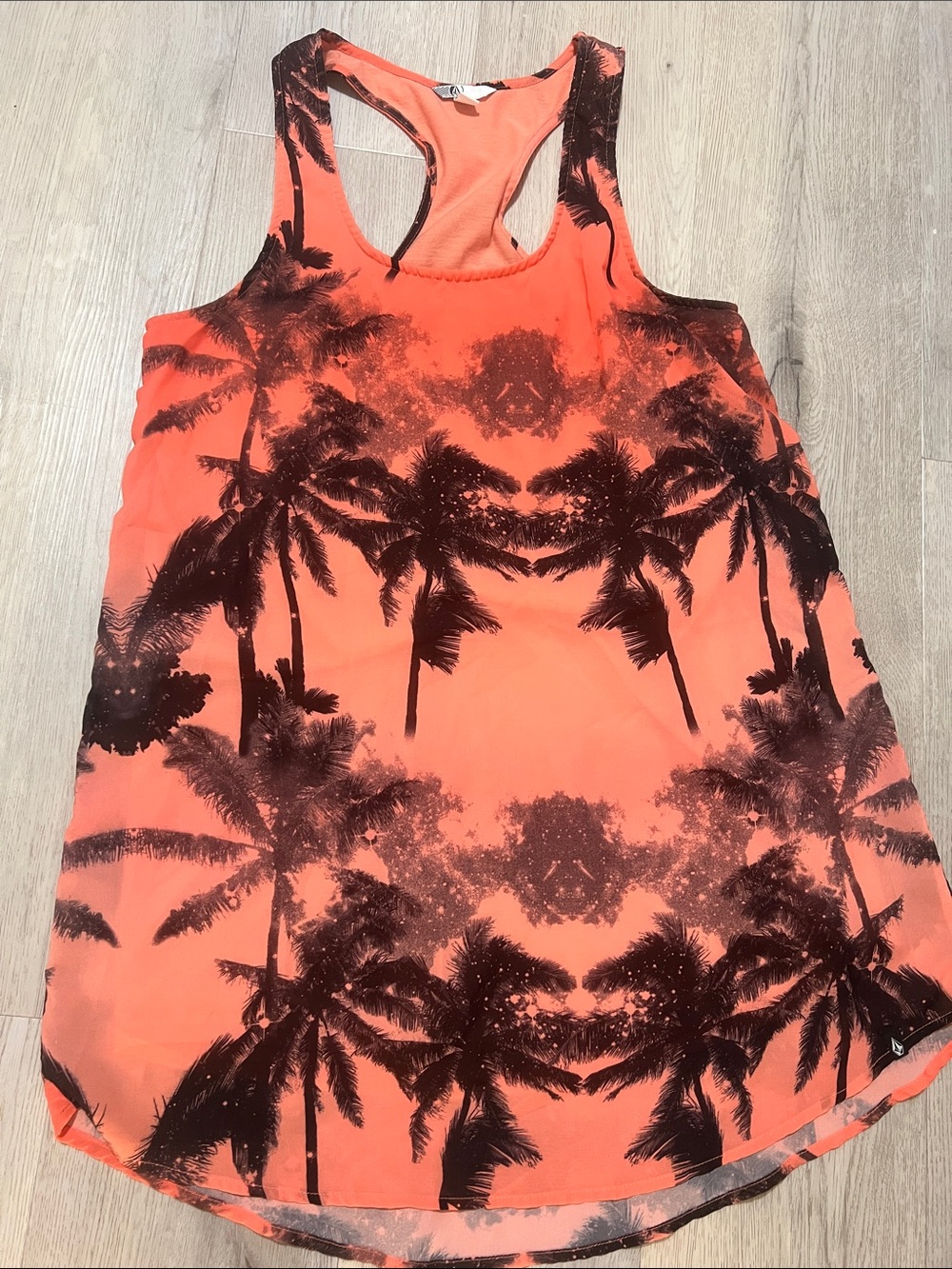 Volcom Coral Tank Top with Dark Palm Print